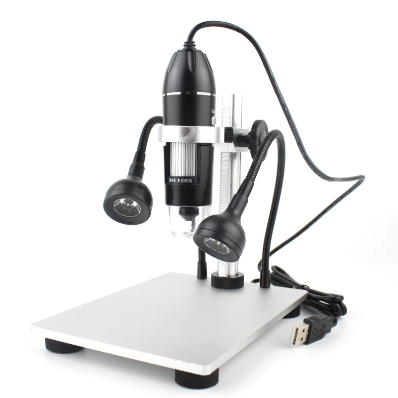 Soporte profesional de aleación de aluminio, accesorio de elevación con luz LED para microscopio Digital, microscopios USB