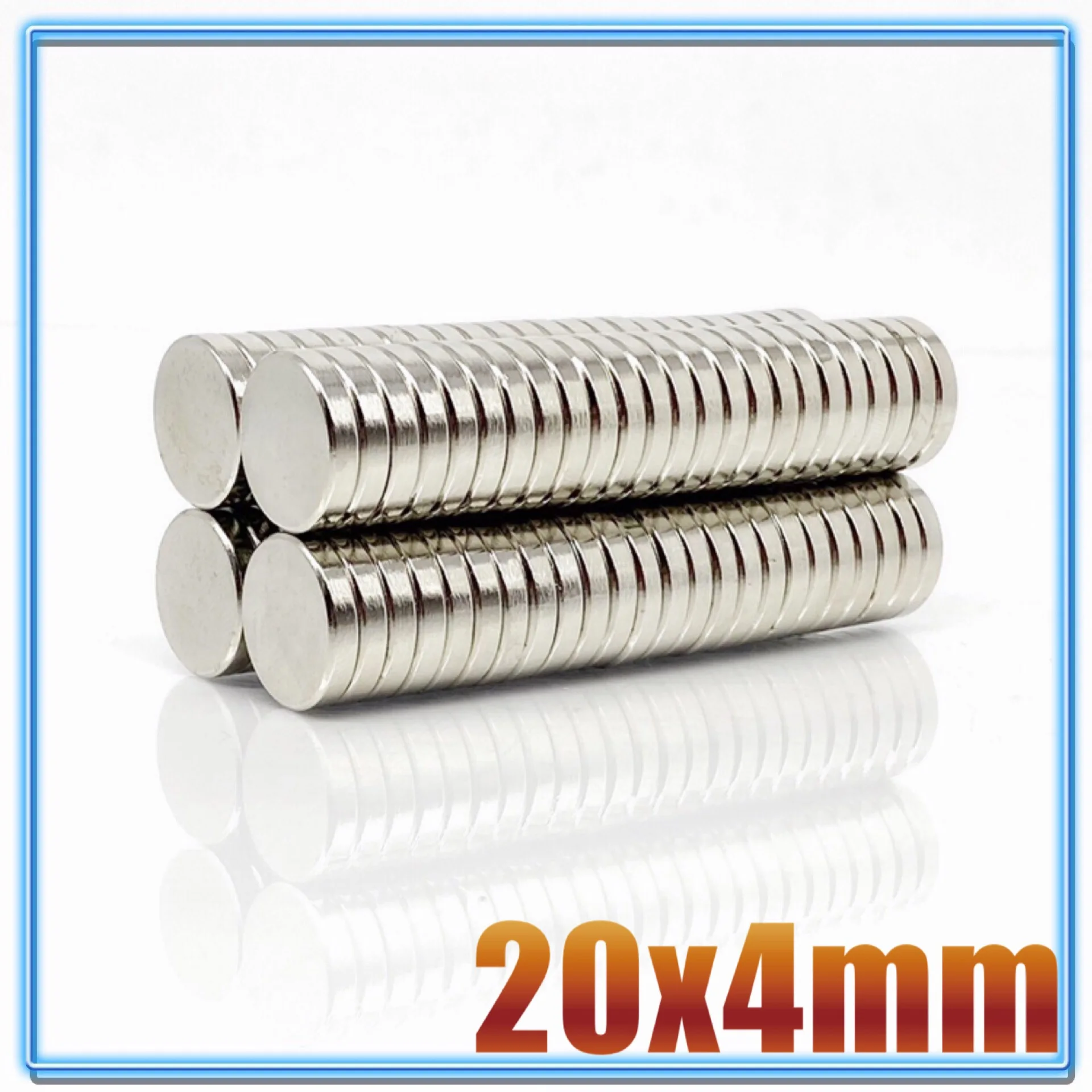 Ímãs magnéticos fortes 20*4 poderosos do ímã n35 20x4mm do neodímio de 20x4mm ímãs redondos permanentes 20x4 dos pces 2-100