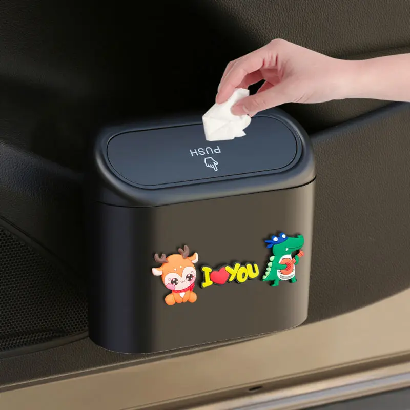 

Car Trash Can, Door Hanging Storage Bin, Cartoon Multifunctional Front Storage Bin, Creative Supplies In The Car