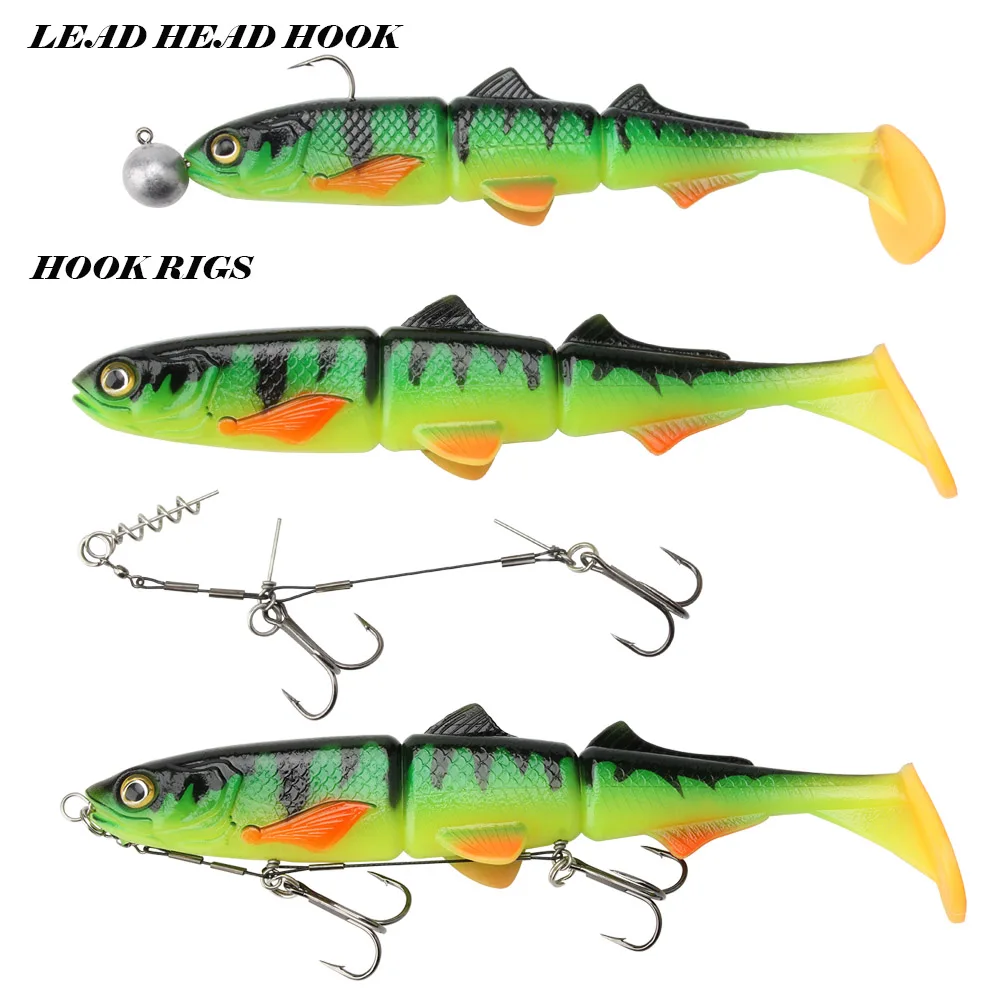 Spinpoler 1pc Soft Fishing Lures 6.3/8.6inch Segmented 3D Soft Paddle Tail  Swimbait 6 Colors Soft Bait Northern Pike Lures - AliExpress 18