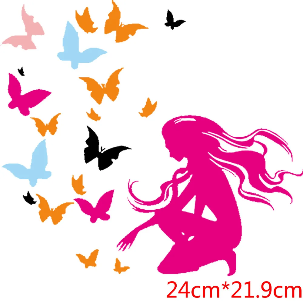 Butterfly Heat Transfer Stickers For T Shirt Clothing Thermoadhesive Patches DIY Washable Top Iron On Termoadhesives Para Ropa