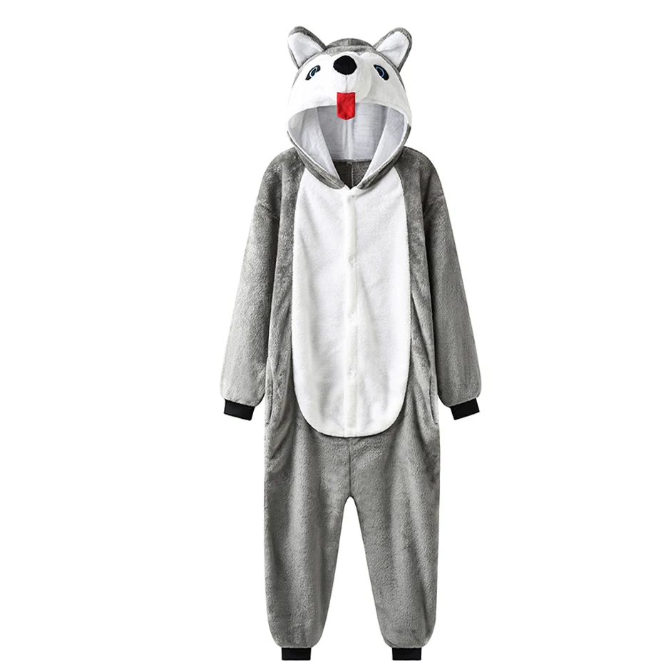 

Husky Dog Pajamas Full Body Pijamas Anime Onesie For Adults Women Sleepwear Girl Flannel One-Piece Homewear Cosplay Kigurumi