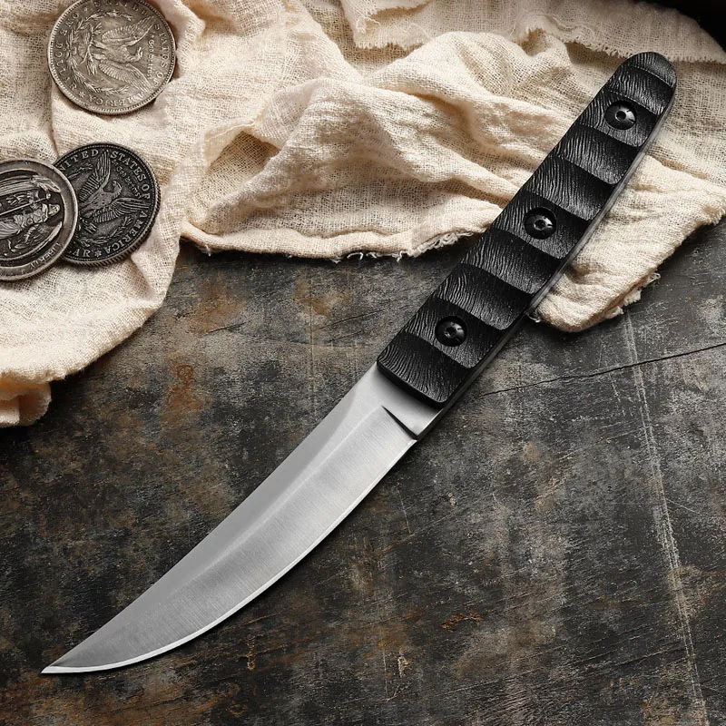 Hand Forged Steel Fixed Blade Knife Outdoor Camping Hunting Sharp Wilderness Survival Straight Samurai Knife