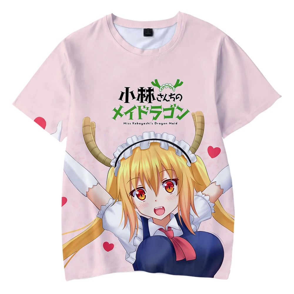 New Cute Miss Kobayashi\'s Dragon Maid 3D Outwear Harajuku Japanese Manga Summer T-shirt Women/men/Kids Short Sleeve Cool T-shirt