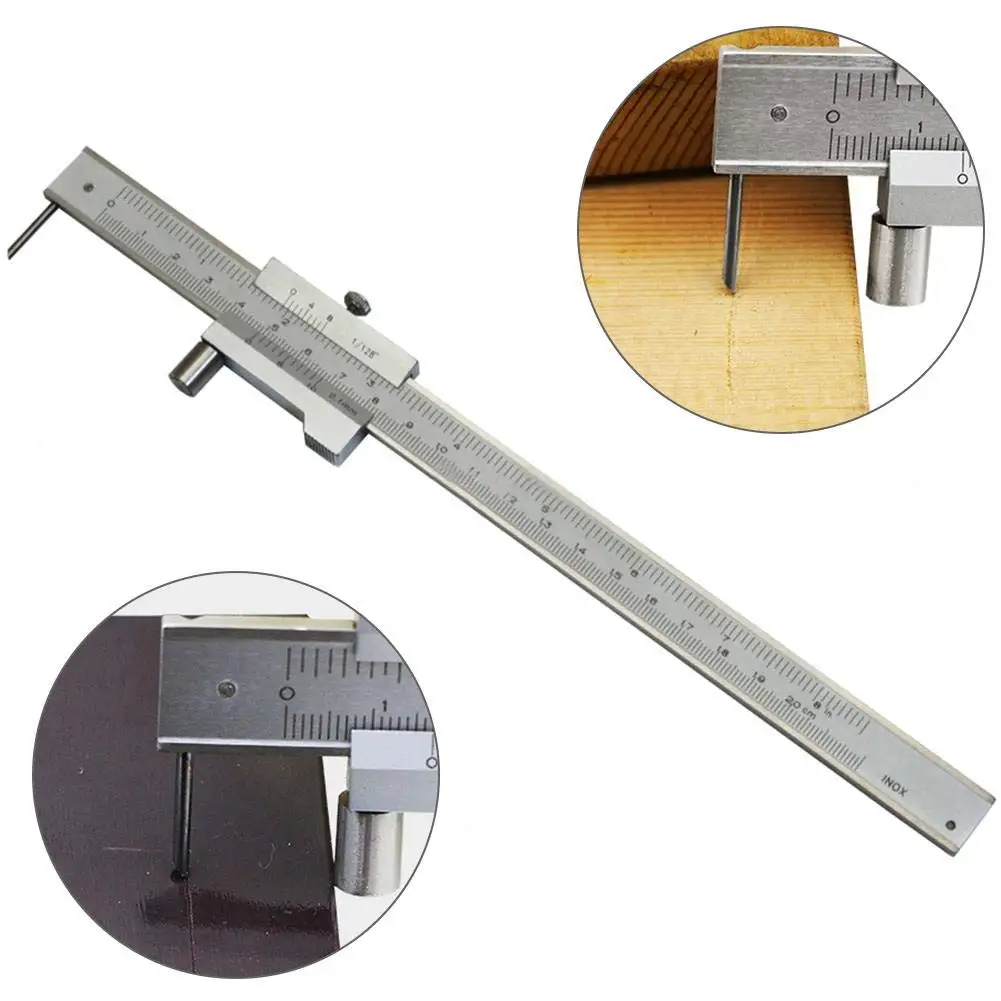 0-200mm Marking Vernier Caliper With Carbide Scriber Parallel Marking Gauging Ruler Measuring Instrument Tool send 1ps needle