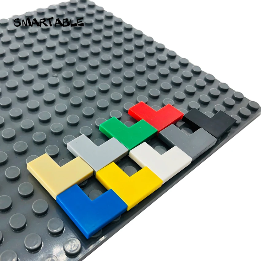 Smartable Bulk Tile 2X2 Corner with Groove Flat Studs Building Blocks MOC Parts Toy Compatible Major Brands 14719 1150pcs/lot