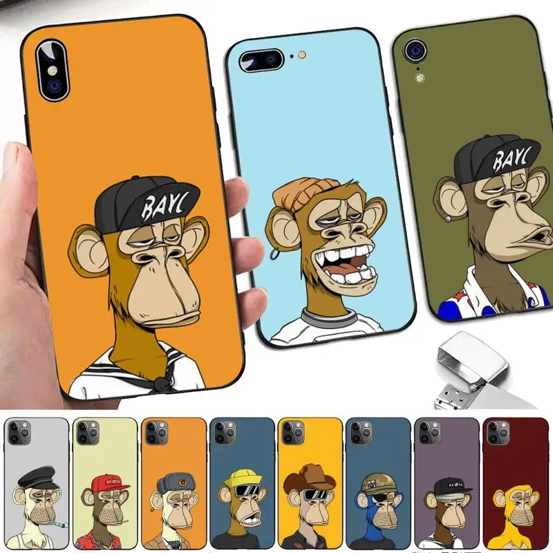 TOPLBPCS Bored Ape Yacht Club Phone Case for iPhone 11 12 13 mini pro XS MAX 8 7 6 6S Plus X 5S SE 2020 XR cover