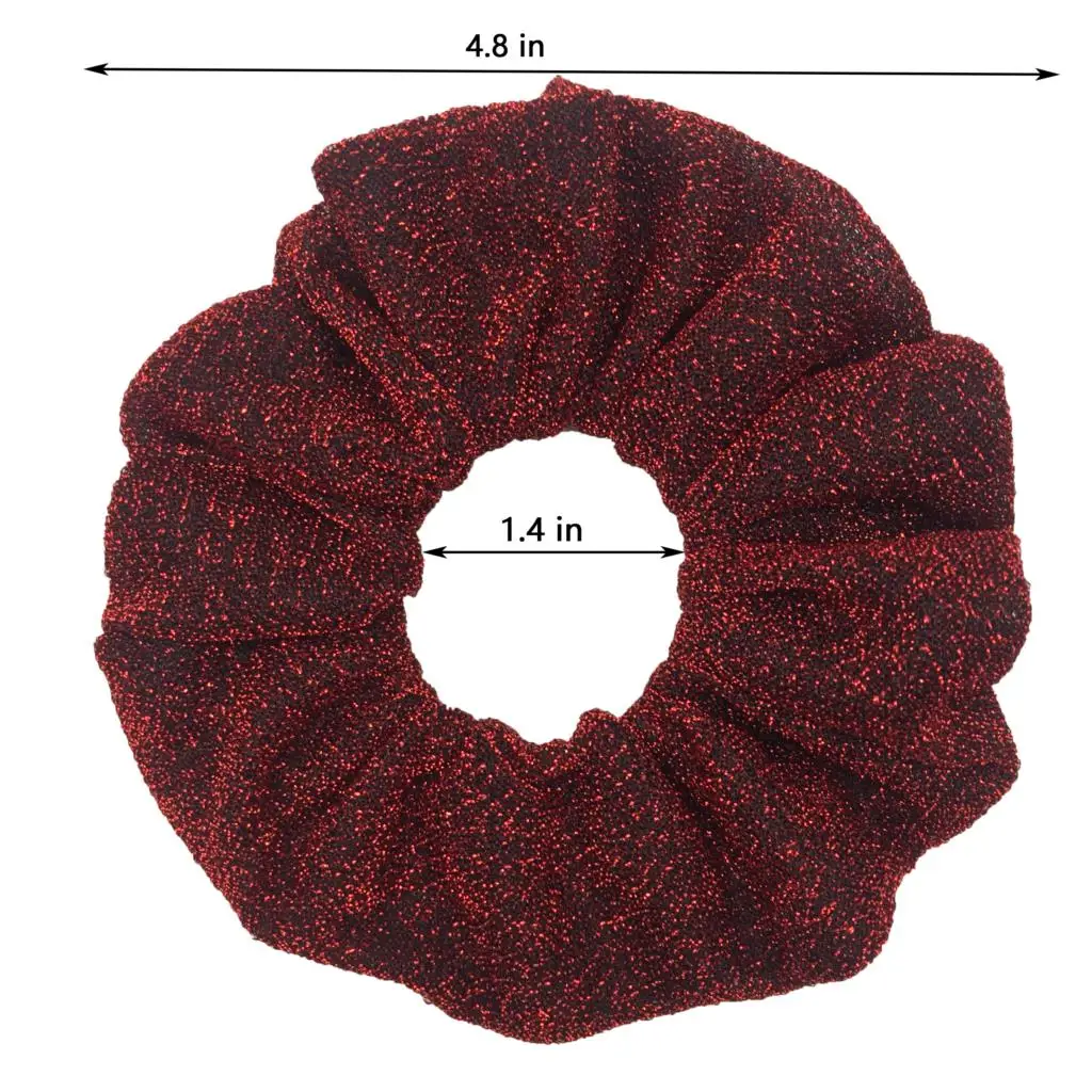 Purpurina metalica pelo scrunchies coletero elástico para mujeres y niñas moda satén gasa lazo Accessoires velvet headwear