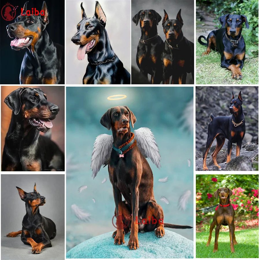 Mankind's best friend dog Diamond Embroidery Animal Doberman 5D DIY Diamond Painting Full Square Round Drill Cross Stitch Mosaic