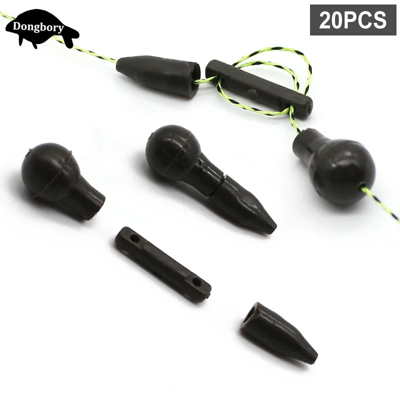 20PCS Carp Fishing Advanced Adjuster Stoppers Fishing Running Lead Link Stops In Line Carp Rigs Method Feeder Tackle Accessories