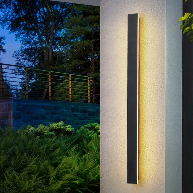 Impermeável LED Lâmpada de parede, ao ar livre Longo Luz Moderna, Jardim Porch, Villa Porta, Pátio, Varanda Sconce, Luminária, IP65, 110V, 220V