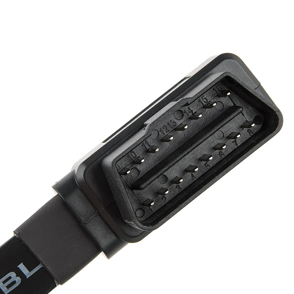 60cm 90 Degree Angle OBD2 16PIN Connector for Car Diagnostic Scanner OBD 16-PIN Extender Flat Thin 16 Core Splitter Adapter