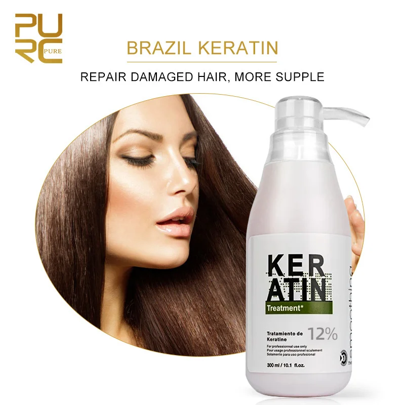 PURC 300ml Formaldehyde Brazilian Keratin Hair Treatment Smoothing Straightening Nourish Hair Scalp Treatment Hair Care Products