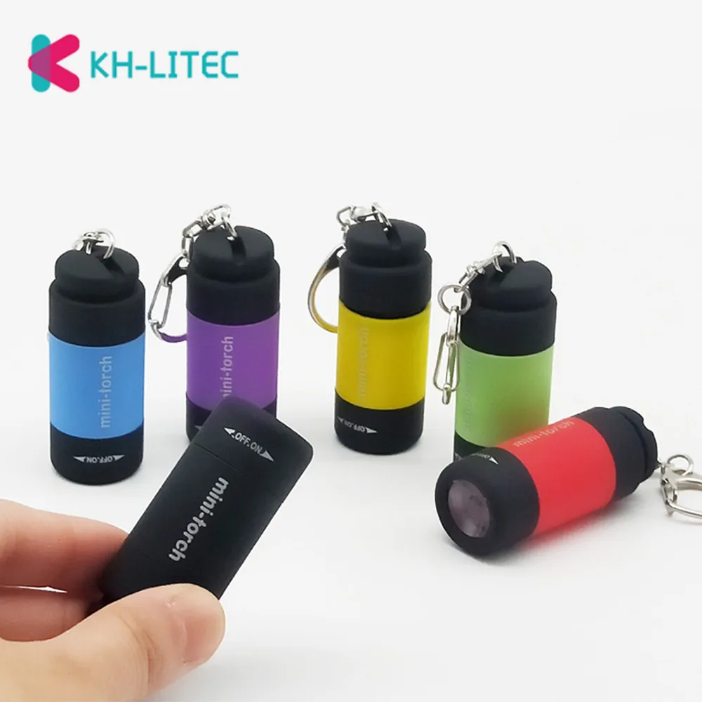 KHLITEC LED Mini-Torch 0.3W 25Lum USB Rechargeable LED Torch Lamp Keychain mini torch bright light 2018 led flashlight