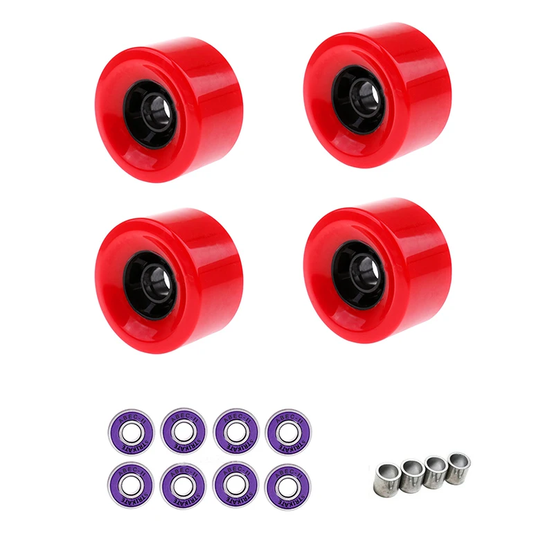 4PCS 83mm Longboard Wheels with Bearing and spacer Combo 80A PU wheels