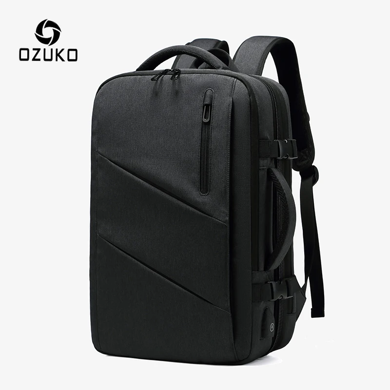 OZUKO Men Expandable Backpack Multifunctional 15.6 inch Laptop Backpacks Multi-layer Male USB  Waterproof School Bag Mochila New