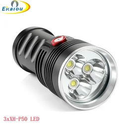 New 3xXHP50 High Lumen Tactical LED Flashlight Waterproof Super Bright Camping Emergency Outdoor Torch