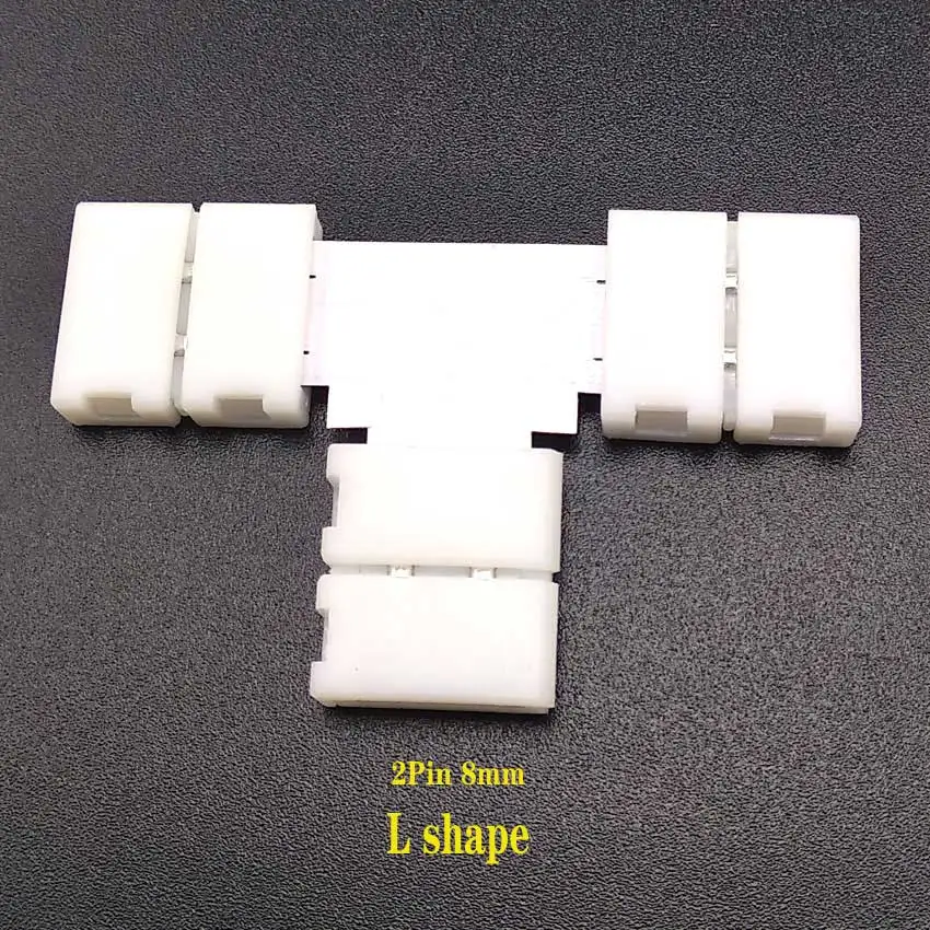 Hot Seller LED Strip Connector 2Pin 4Pin 5Pin 10mm L Shape / T Shape / X Shape Free Welding Connector 5Pcs/Lot.