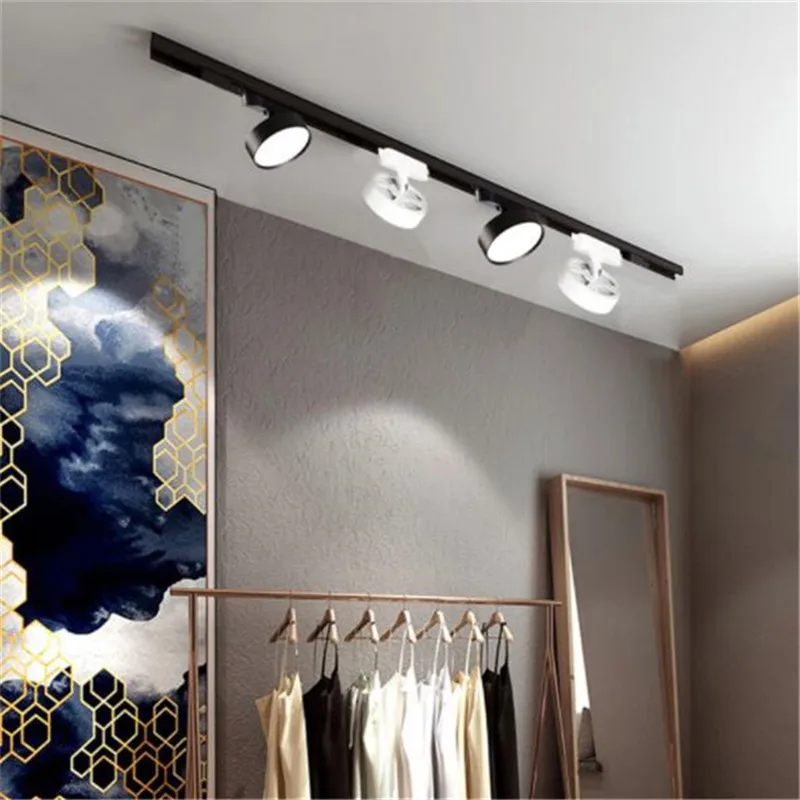 1PCS 10W 15W 20W LED Track Light Spot Light Ceiling Mounted Rail Track Lamp Decorative LED Spotlight Track Lighting For Shop