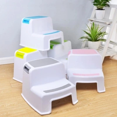 Plastic children\'s stools Kindergarten baby washbasin footstools Non-slip ascending ladders step stools