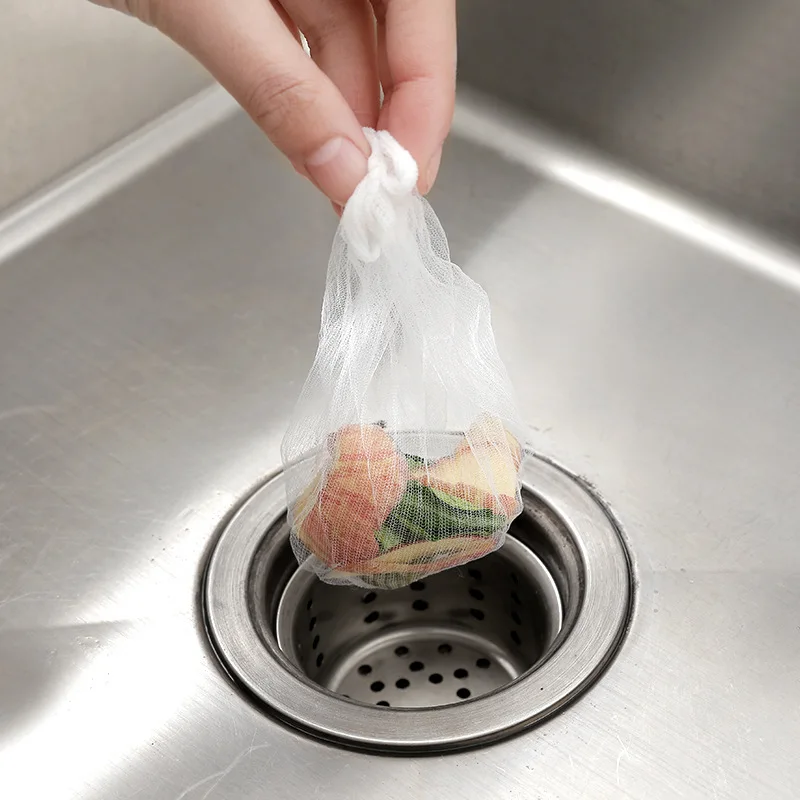 Reusable Trash Filter Bag 100 Pcs for Kitchen, Bathroom, Trash, Sink, Strainers, Hair Tools, Shower, Drain Net Bags hair catcher