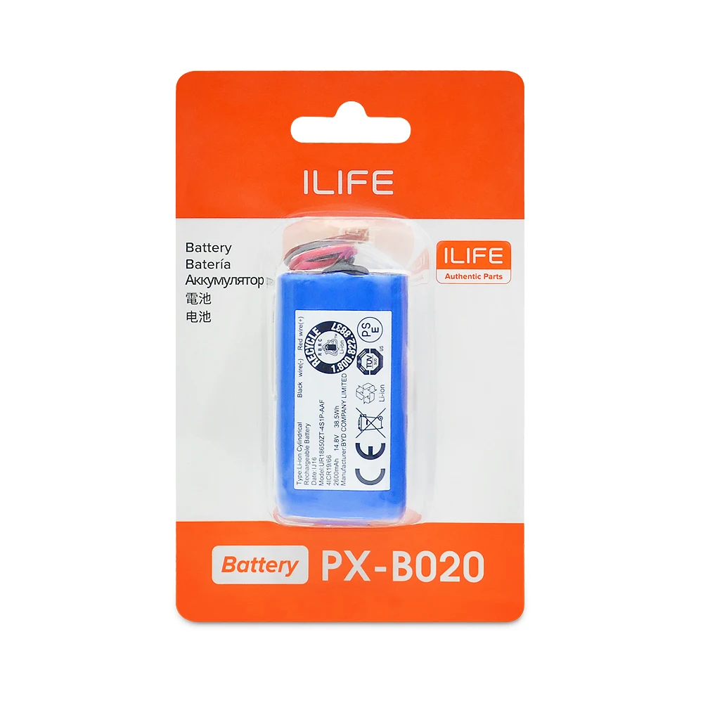 ILIFE Li-lion Battery for A4s, A7, V7s Plus, V50Pro, V55 Pro, W400, A80 plus, A9/A9s，A80 Max, A80 Pro 2600mAh 14.8V PX-B020