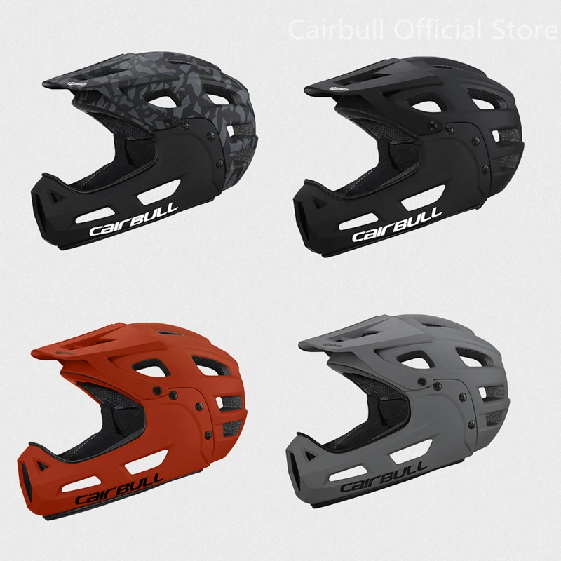 Casco integrale Cairbull per adulti, casco DH MTB, modellato integralmente, caschi da ciclismo per mountain bike, 54-61 cm