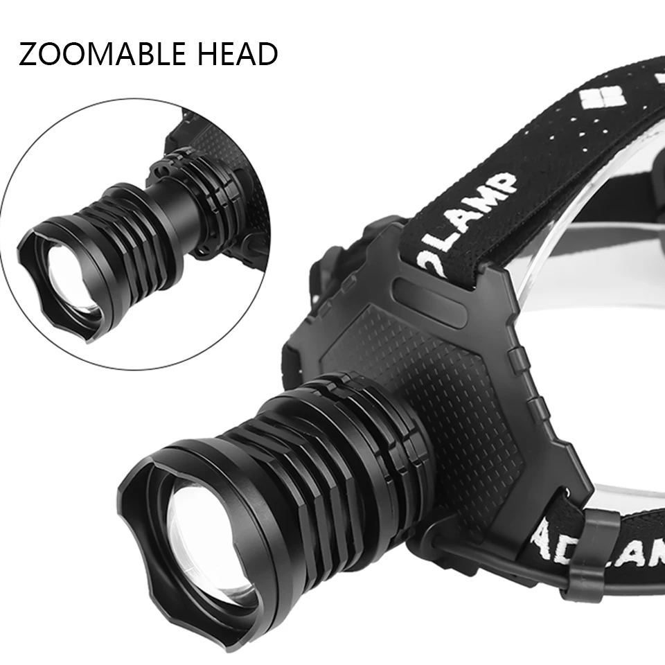 The Most Powerful XHP160 Led Headlamp New Arrive Headlight Zoomable Head Lamp Power bank 7800mAh 18650 Battery For Camping Light