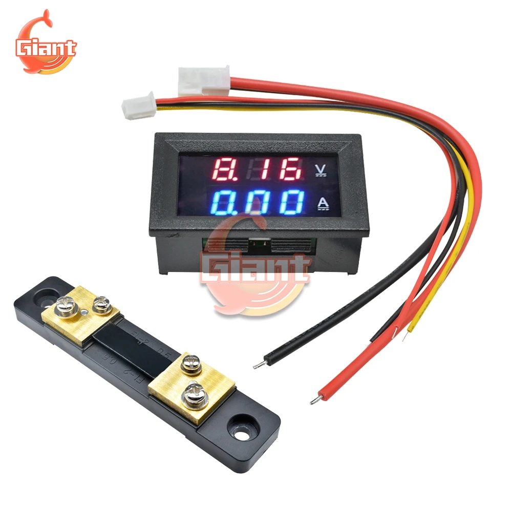 DC0-100V/7-110V 50A Digital Voltmeter Ammeter LED Display DC Amp Volt Meter Voltage Current Tester Volt Detector with FL-2 Shunt