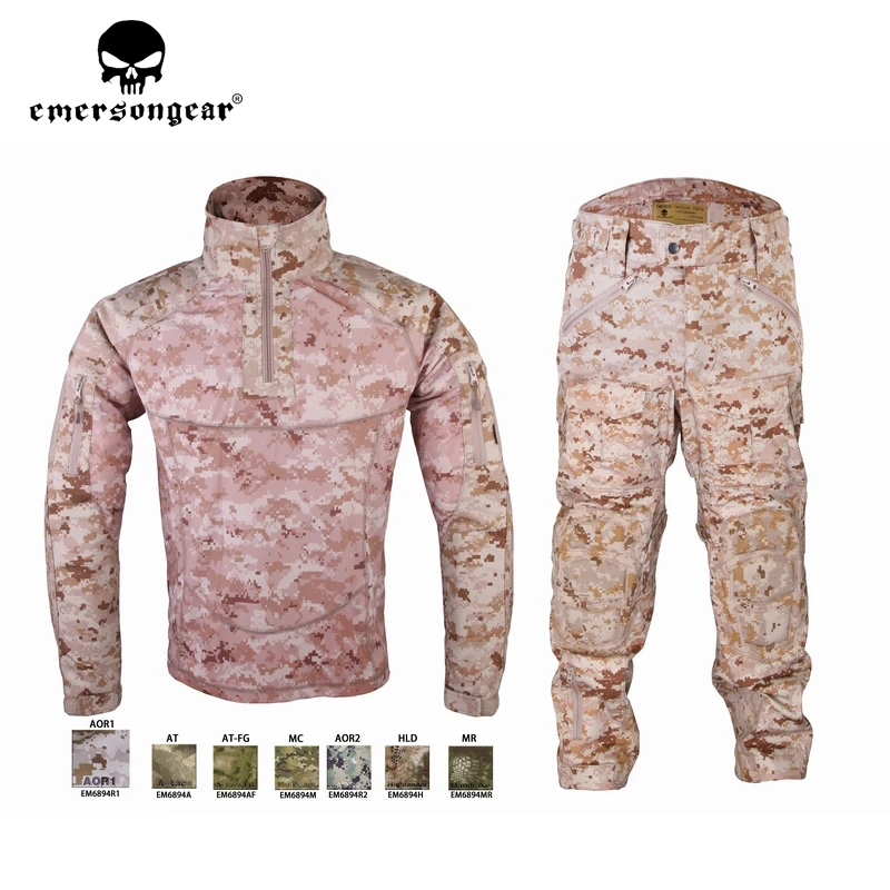 Emersongear Mens Tactical Suit Sportwear Combat Tracksuit Fall Winter Long Sleeved Shirts Pants Camouflage