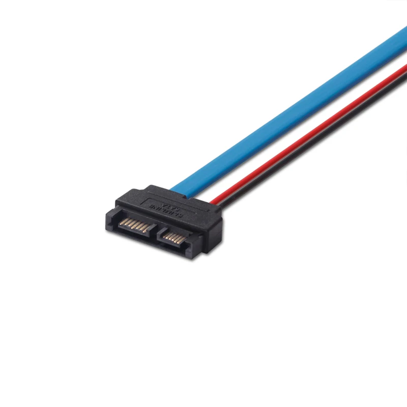 Lingable Adapter SATA kabel szeregowy ATA 22Pin 7 + 15 żeńskie do Slimline SATA 13Pin 7 + 6 męskie złącze kable Conterver 30CM