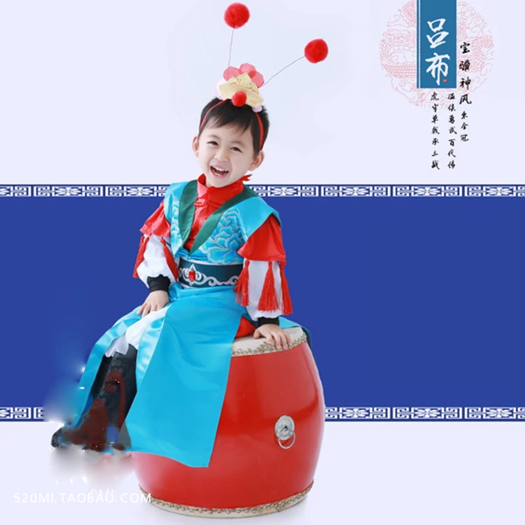 LvBu WYJN Little Boy Martial Actor Hanfu Costume Swordman Thematic Photography Cosplay Hanfu for Little Boy Full hat and shoes