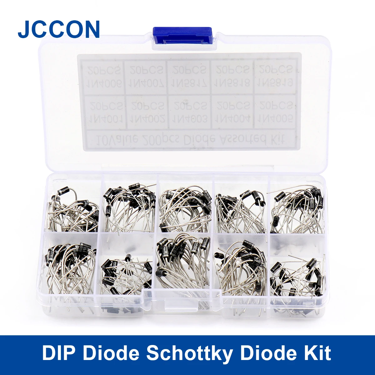 200Pcs DIP Diode Fast Switching Schottky Diode Kit 1N4001 1N4002 1N4003 IN5817 IN5818 IN5819 10Values x 20Pcs=200Pcs