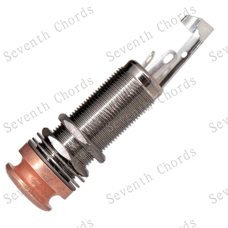 1 Stück 1/4 Zoll 6,35 mm Messing-Gewindezylinder Ausgang Eingang End Pin Strap Pin Jack Steckdose für Gitarre Bass Zubehör – Detail 2