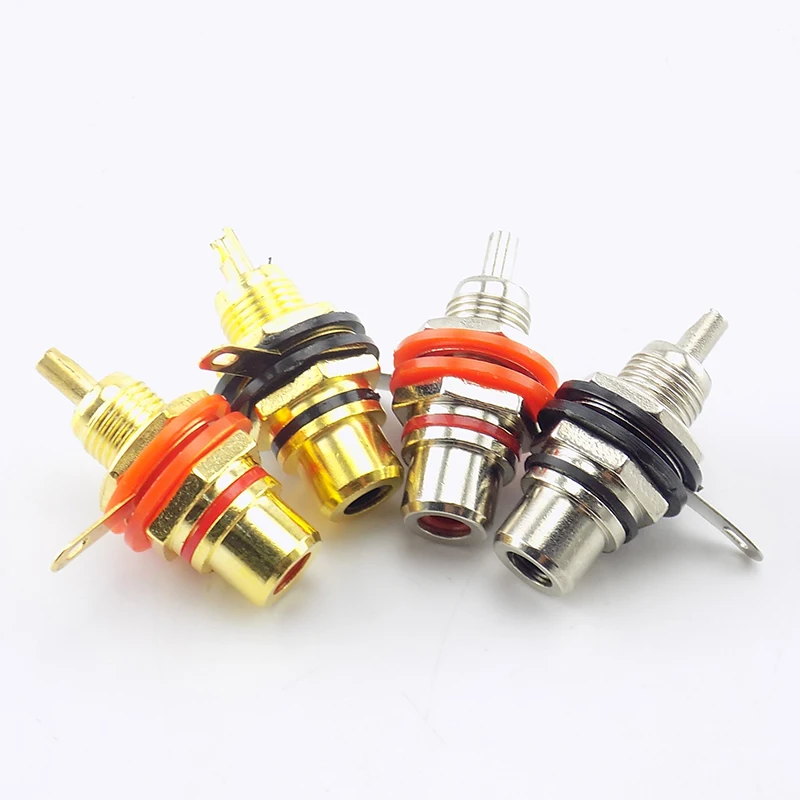 

2pcs/1pair RCA Female Socket Connector Chassis Panel Mount Adapter Plug Gold plated Audio Video Adapter L19