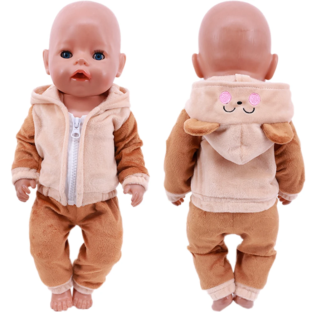 Cute Animal Embroidery Doll Clothes For 18 Inch American Doll Girl Toy 43 cm Born Baby Clothes Accessories Our Generation Nenuco