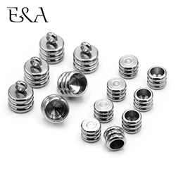 30pieces Stainless Steel Mirror Finish End Cap Beads for Leather Cord Bracelet Jewelry Making Accessories Never Fade