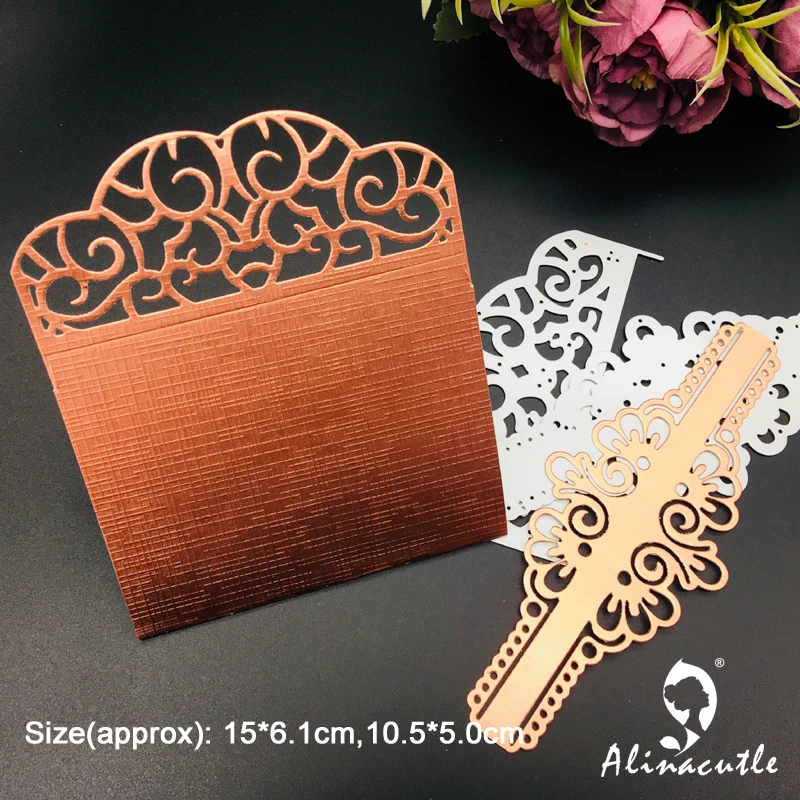 Alinacutle Metal Cutting Die Cut 2pc Vintage Lace Border Edge DIY Scrapbooking Paper Craft Handmade Card Punch Art Cut Dies