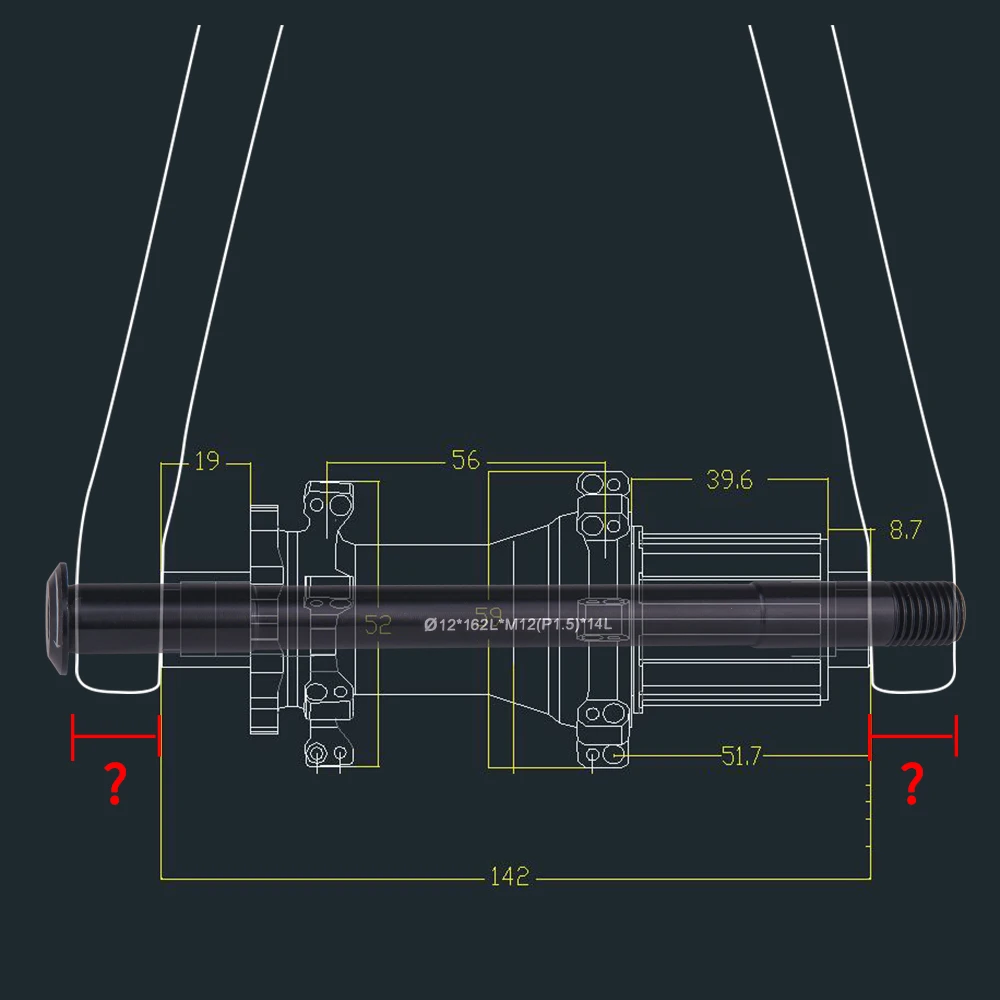 ZTTO MTB Rennrad Steckachse Vorderer Naben- und Hinterer Nabenbolzen 12mm 15mm Radachse 15x100 12x142 12x100 12x148 15x110 – Detail 3