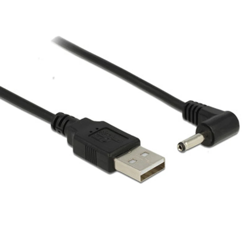 Black Elbow 90 USB Male to Male DC Power Cable DC 5.5*2.5mm 3.5*1.35mm Charging cable 5.5*2.1mm USB Extension Cable 0.8M