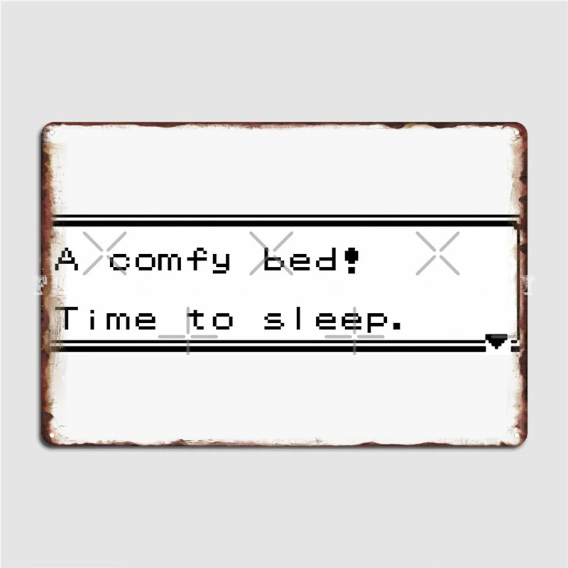 A Comfy Bed Time To Sleep Poster Metal Plaque Cave Pub Club Classic Wall Plaque Tin Sign Posters