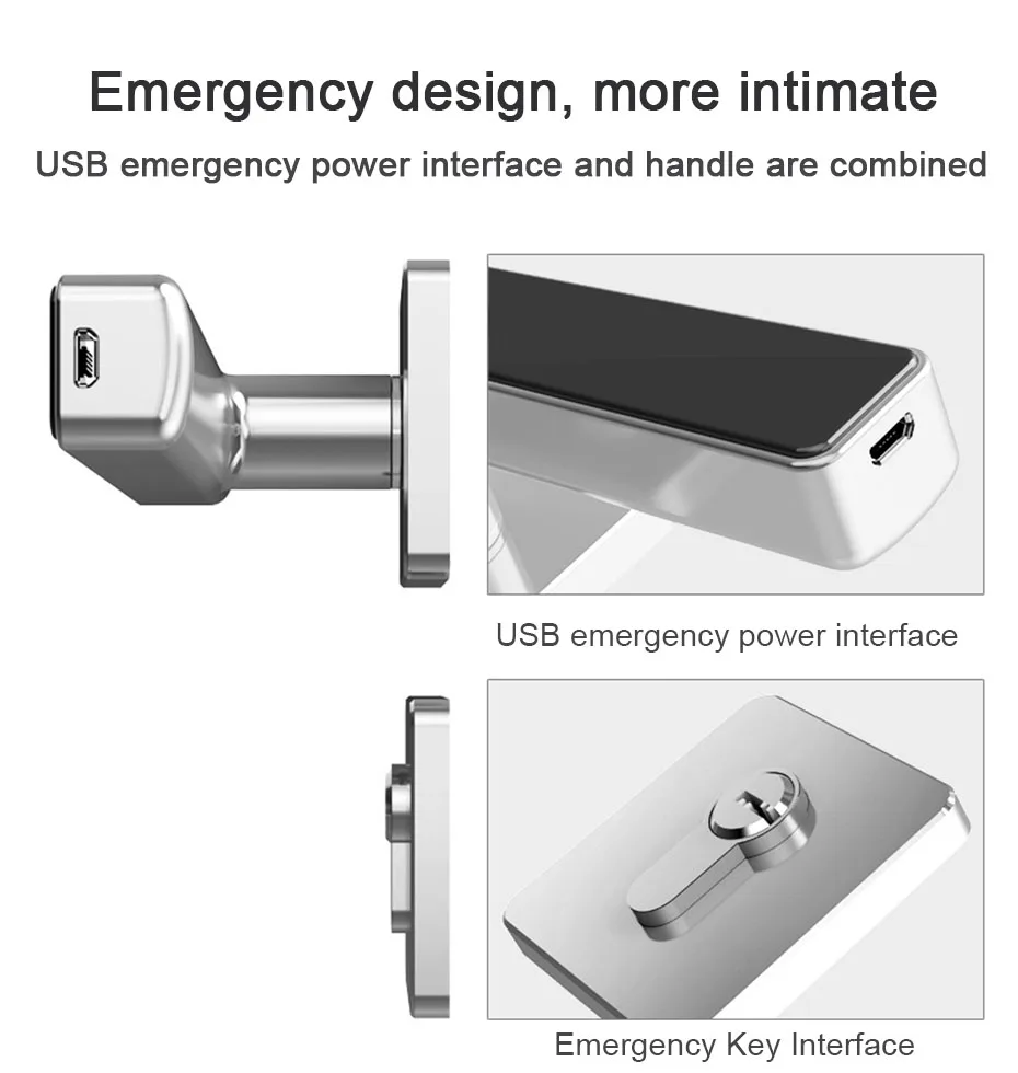 Biometric Fingerprint Lock Smart Keyless Electronic Door lock unlock by Fingerprint and key