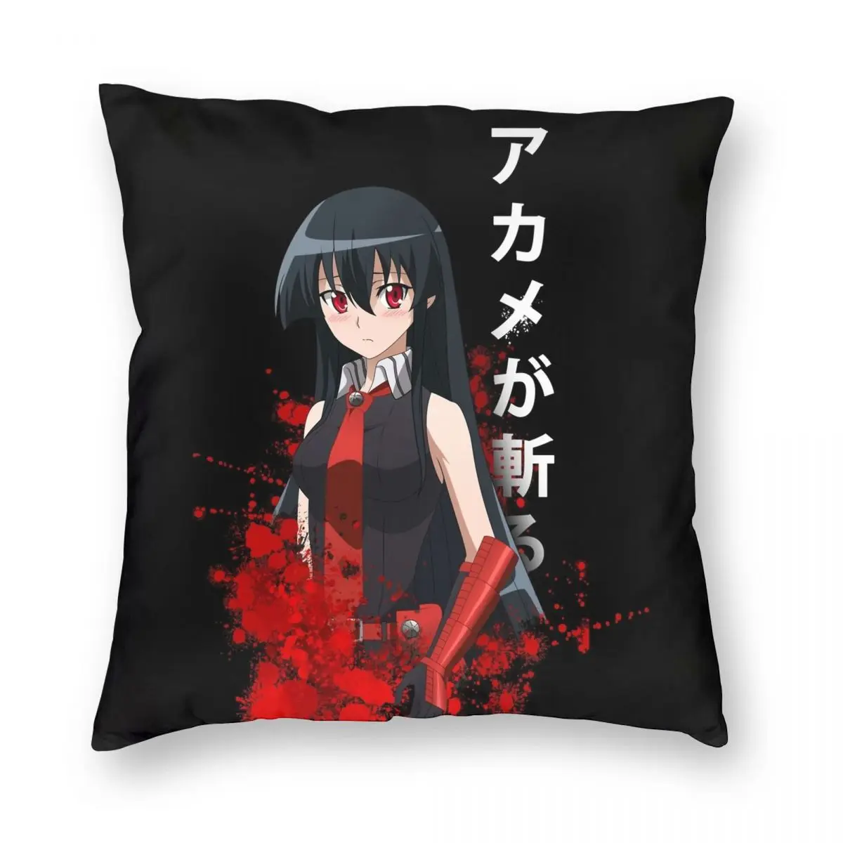 Akame Ga Kill Square Pillowcase Polyester Linen Velvet Pattern Zip Decorative Throw Pillow Case Room Cushion Cover