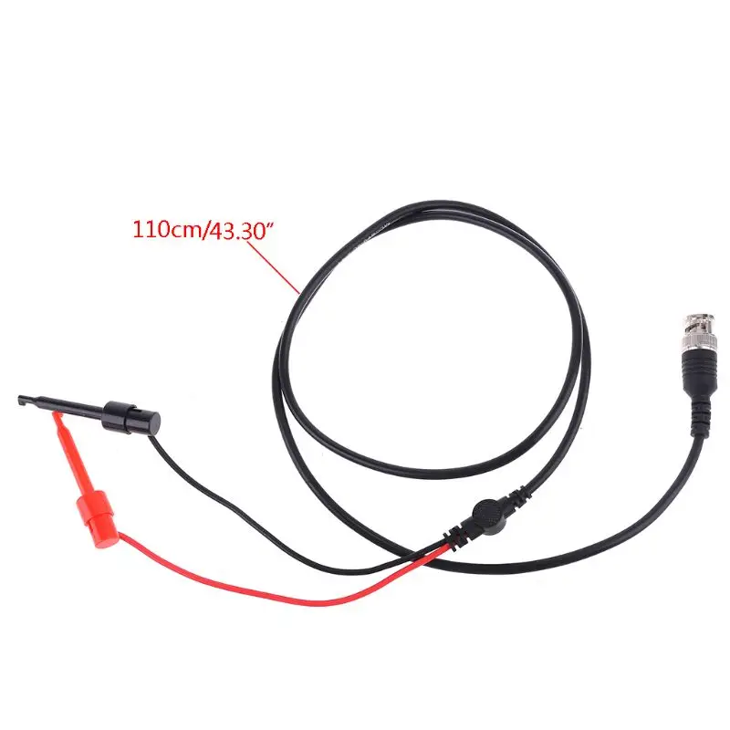 

1.1M 3.61ft BNC Oscilloscope Test Probe Dual Hook Clip Male Plug Cable Lead Wire Connector