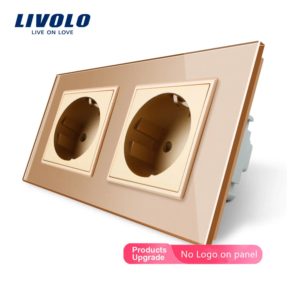 Imagem -04 - Livolo Tomada de Parede Padrão da ue Painel Vidro Cristal Preto Ac110 Outlet 250v 16a Tomada Parede Vl-c7c2eu12 para Casa Inteligente