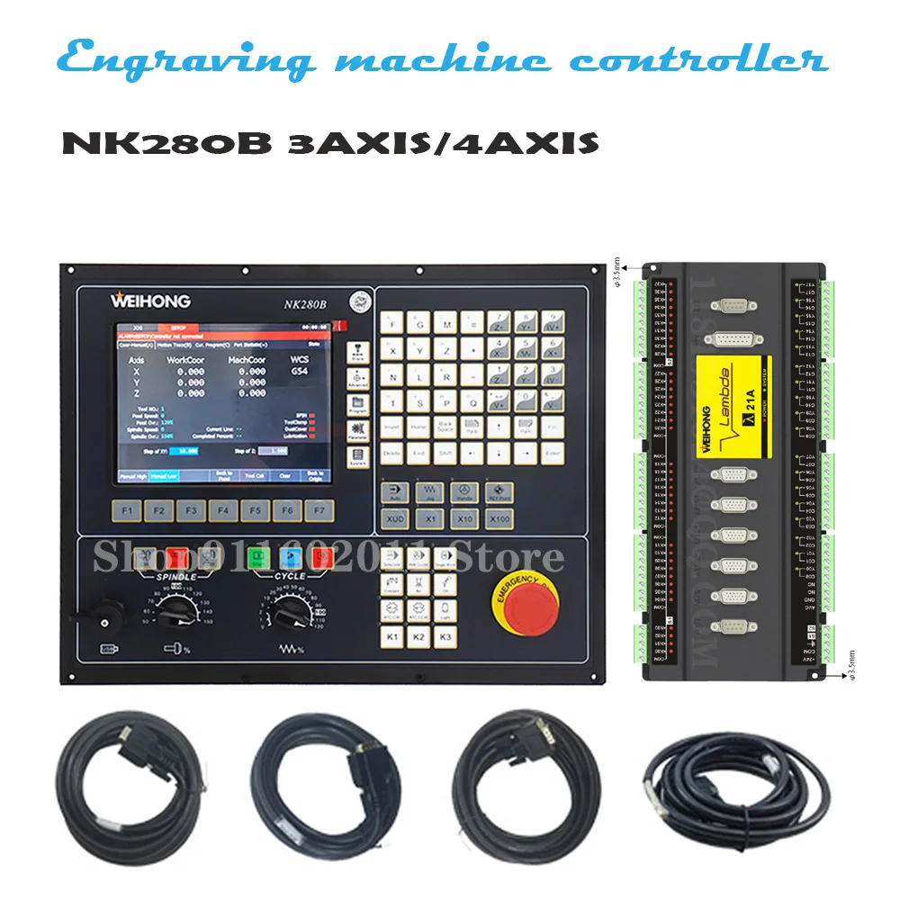CNC Engraving Machine Controller NK280B 3/4AXIS Integrated ระบบ WEIHONG NC StudioV10NK280B เชื่อมต่อแบบบูรณาการการ์ดควบคุม