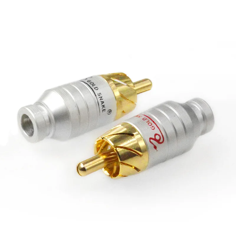 4 buah solder kuningan hifi audio video colokan RCA konektor kabel interkoneksi colokan audio soket rca