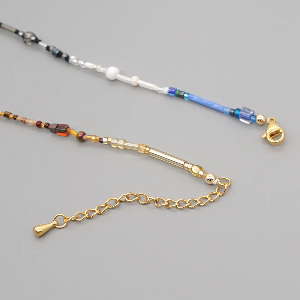 Go2Boho Beaded Necklace for Women Jewelry 2021 Trendy Choker Bohemian Jewellery Glass Bead Collier Necklaces Chain