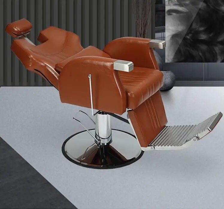 Hair care clubl chair stainless steel armrest hair therapy chair multifunctional hair salon shaving can be put down barber chair