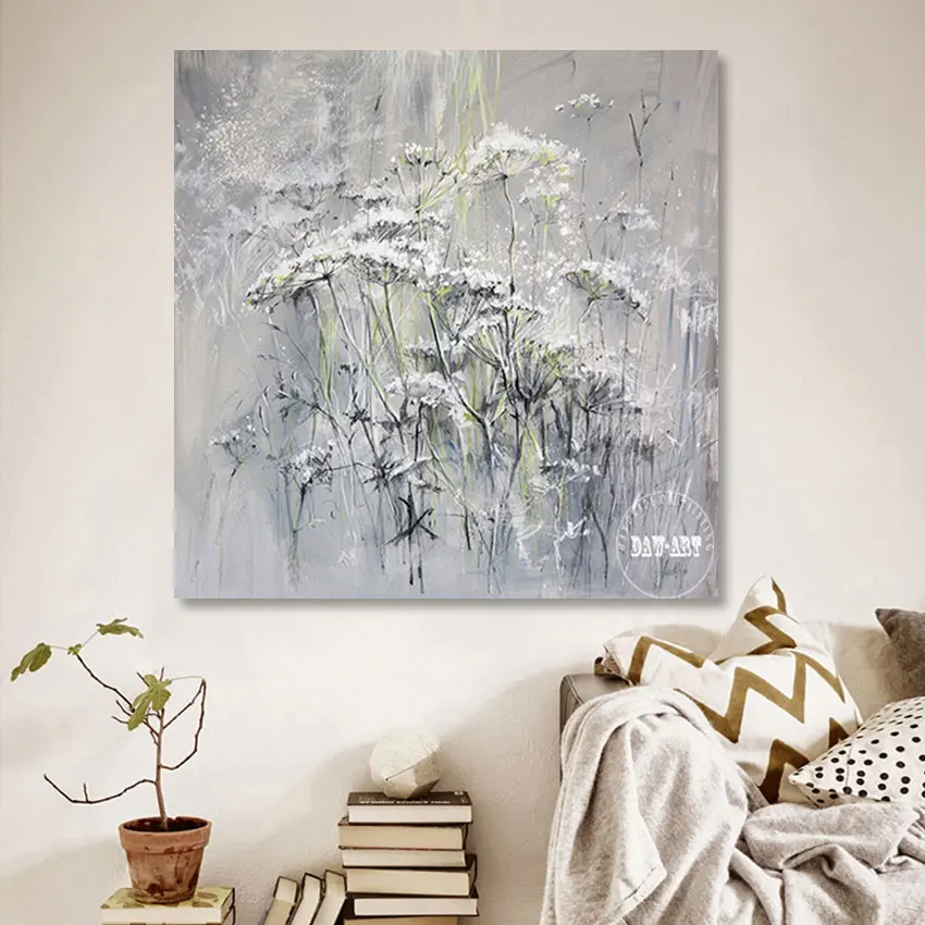 Abstract Canvas Artwork, Nature Plant Textured Wall, Frameless, Artistic Impressions Paintings, Decor Pictures For Living Room